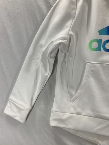 NWT Adidas Active Girl's Logo White Hooded Long Sleeve Shirt Size 10/12 - Picture 6 of 20