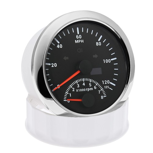 85mm GPS Speedometer 125MPH with Tachometer 8000RPM Gauge for Boat Car Truck ATV - Picture 9 of 14