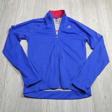 Adidas Active Jacket Girls 10 Blue Lightweight Packable Windbreaker Full Zip