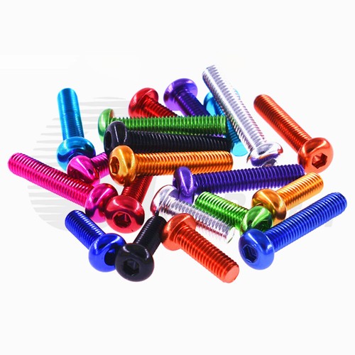 5pcs Aluminum Hexagon Hex Socket Head Button Allen Bolts Screws M4 M5 x 6mm-30mm - Picture 10 of 11