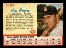 1962 Post Baseball #159 Ken Boyer GD *e1