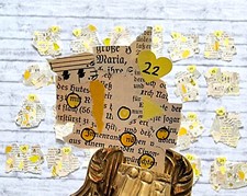 Yellow Numbers Number Advent Calendar Collage Paper Upcyling Sustainable Eco Decor