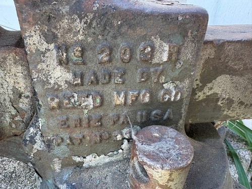 Antigua caña Mfg Co Erie PA No. Herramienta de tornillo de banco de trabajo 203 R EE. UU. - Imagen 12 de 17
