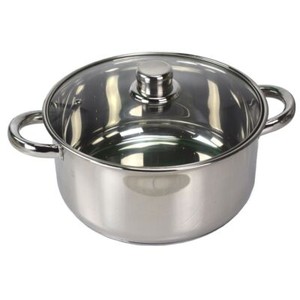 Induktion Kochtopf mit Glasdeckel 24cm 5 2 Liter Edelstahl Topf 613-741304