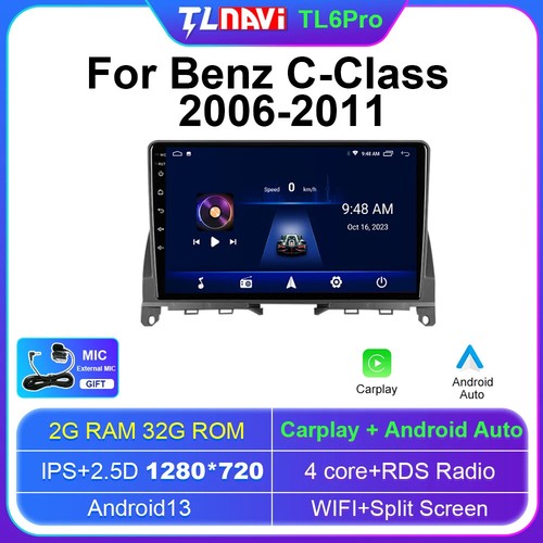 For Mercedes Benz C 3 W204 S204 2006-2011 Android Auto Car Player GPS Carplay - Picture 26 of 32