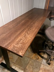 Uplift Sit Stand Desk With Custom Quarter Sawn White Oak Desktop Ebay Image Is Loading Uplift Sit Stand Desk With Custom Quarter Sawn