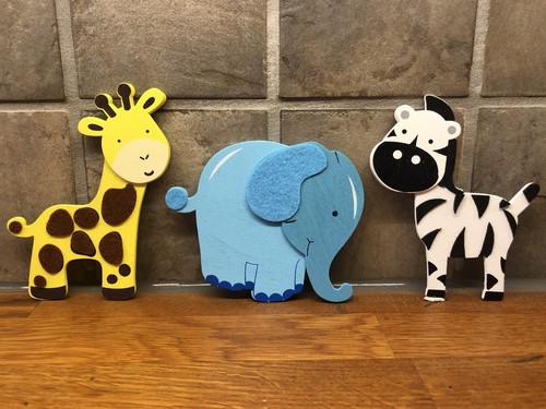 DOVECRAFT Grande Madera/Fieltro Animales de Zoológico y Granja x 18 BN Artesanía para Niños o Adultos - Imagen 8 de 23