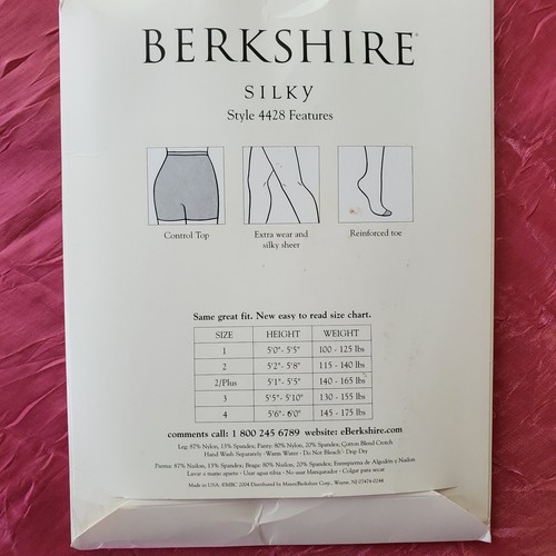 Berkshire Silky Pantyhose Plus Size 3 Sheer Color Nu Grey (Brown) NOS - Picture 5 of 6