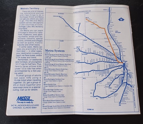 Metra Chicago to Fox Lake Timetable May 1993 Milwaukee District/North Line - Afbeelding 4 van 4