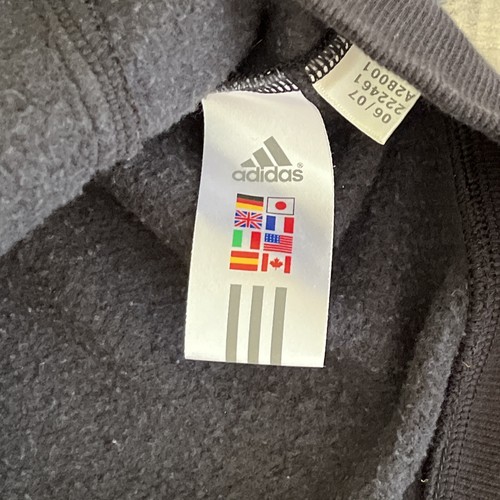 Adidas Hoodie Black Silver Spellout 3 Stripe Women's Size Large Rare - Picture 6 of 7