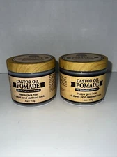 Lot Of 2 Jars Of OKAY MEN CASTOR OIL HAIR & BEARD POMADE 4 OZ Each 8 OZ Total