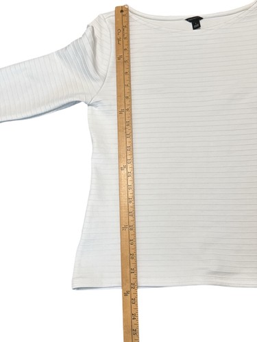 Ann Taylor White Striped Blouse Womens Size S - Picture 6 of 8