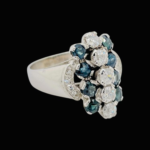 18ct Gold Cubic Zirconia Sapphire & Dia Ring 7.2g Size N1/2 Preloved VAL $2600 - Picture 5 of 19