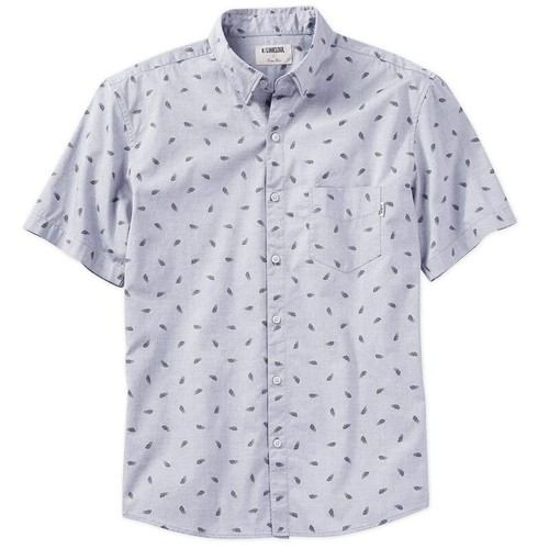 Mens Linksoul Short Sleeved Grey Frond Print Shirt -Large 42-44" Chest