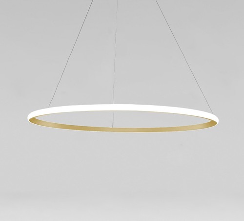 Modern LED Single Ring Chandeliers Gold Black Adjustable Aluminium Ceiling Light - Picture 25 of 33