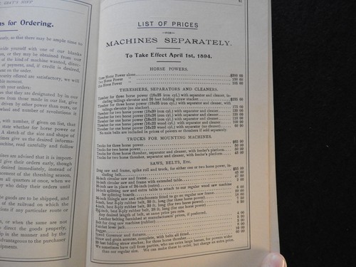 1894 A W Gray's Sons "Horse Powers" Middletown Springs VT Threshing Saws CATALOG - Picture 15 of 20