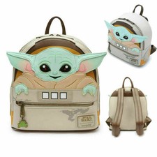 Star Wars The Mandalorian Baby Yoda Faux PU Leather Mini Backpack RuckSack Gifts