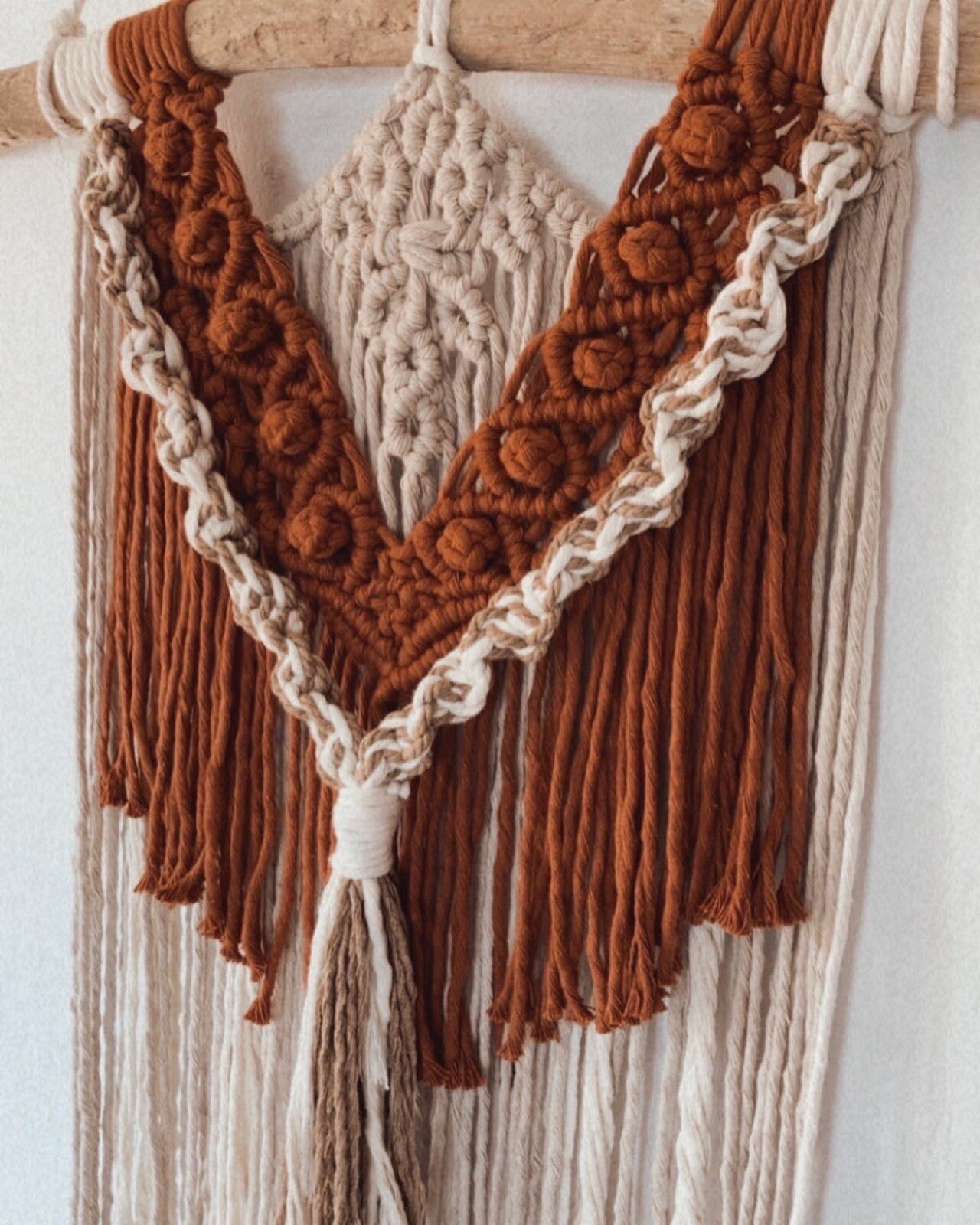 Tapiz de Pared Tejido, Tapiz Macrame Bohemio étnico Decoración Boho Hoja Hecho...
