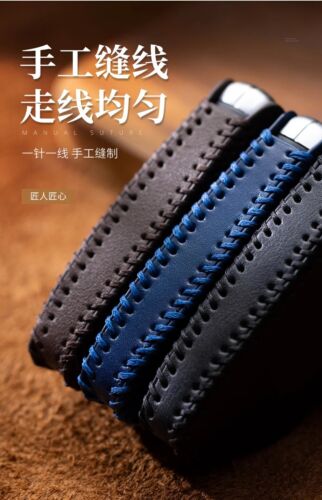 Leather Car Key Case Cover Fob Shell for Geely Tugella Azkarra Xingyue Boyue Pro - Foto 3 di 11