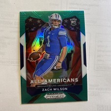 2021 Panini Draft Picks - All Americans - Green # 182 Zach Wilson BYU Jets