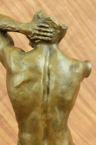 Signed Original Hot Cast Abstract Male Bronze Sculpture Hot Cast Bust Statue NR - Imagen 5 de 12