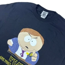VTG NEW Comedy Central South Park "What are you looking at" T-Shirt Black • 42