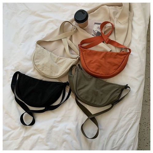 ShoulderWomen Half Moon Shape Sling Chest Bag Crossbody Bag Dumpling Bag Nylon - Picture 3 of 25