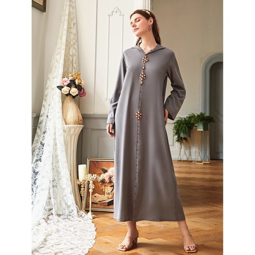 Muslim Abaya Print Kaftan Women Long Sleeve Maxi Dress Kaftan Islamic Robe Gown - Imagen 3 de 309