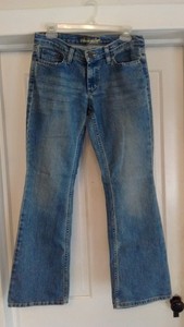 WOMENS-AMERICAN-EAGLE-STRETCH-SKINNY-FLARE-BLUE-DENIM-JEANS-SIZE-4-PETITE