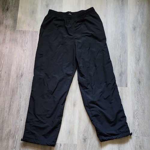 Nike Men's Thick LinedTrack/Windbreaker Pants w/Zippered Pockets Black Large