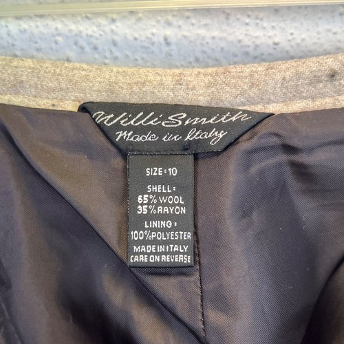 Vintage Willi Smith Made in Italy Brown Herringbone Wool Wide Leg Pants Size 10 - Picture 7 of 7