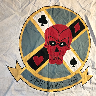 ヴィンテージ　ブランケット　United States Marine Corps WW2 USMC MARINE CORPS VMF (AW) 114 SQUADRON FLAG ORIGINAL