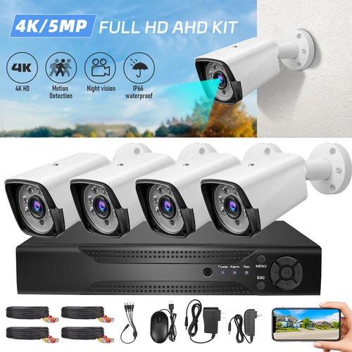 4CH H.265+ 1080P CCTV System Outdoor 5MP Lite Video DVR 4pcs 5MP Security Camera