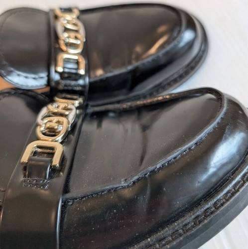 Sam Edelman Christy schwarze Lackleder Halbschuhe mit Goldkettenakzent Größe 7,5 - Bild 7 von 14