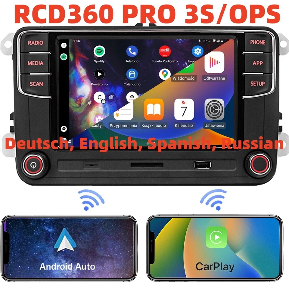 SCUMAXCON Autoradio RCD360 PRO3S RCD330 Wireless Carplay Android Auto BT OPS USB