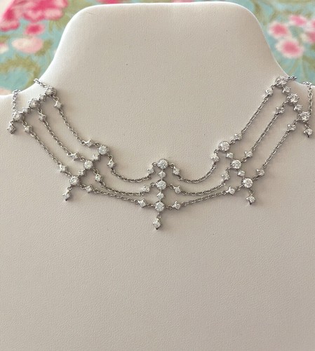 Nadri Choker Necklace, Cubic Zirconia(Silver tone),NWT $178 - Picture 7 of 13