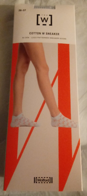 Wolford Logo Patterned Cotton W Sneaker Socks - Size 36-37
