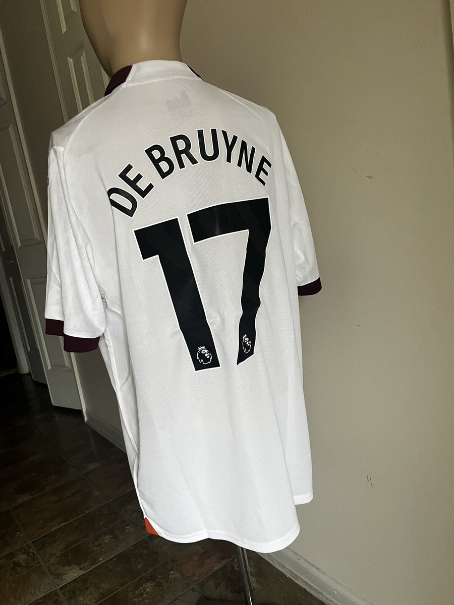 Kevin De Bruyne Manchester City White Away Jersey US Adult