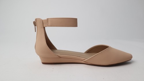 Zapatos planos DREAM PAIRS para mujer con correa al tobillo de cuña baja talla 7 beige nude - Imagen 9 de 12