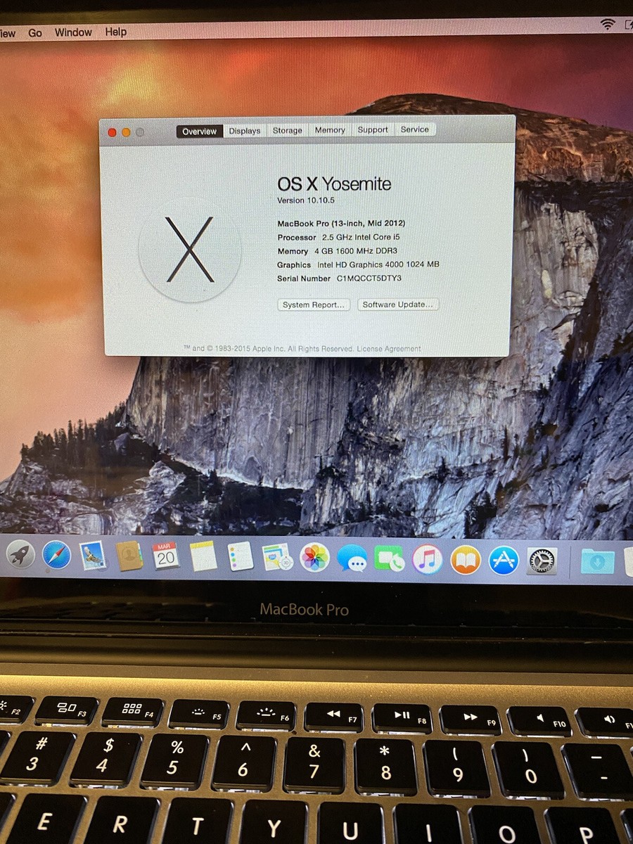 Apple MacBook Pro 13.3 inch Laptop Mid 2012 4GB 1600 MHz DDR3 500 