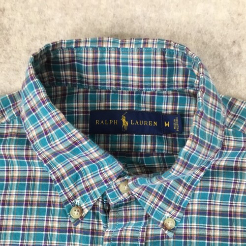 Polo Ralph Lauren Button Down Shirt Mens Size Medium Multicolor Plaid LS Cotton - Picture 2 of 12