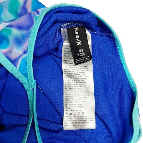 Hurley' One-Piece Swimsuit Blue Tie Dye, Girl's Size 7/8 - Picture 6 of 8