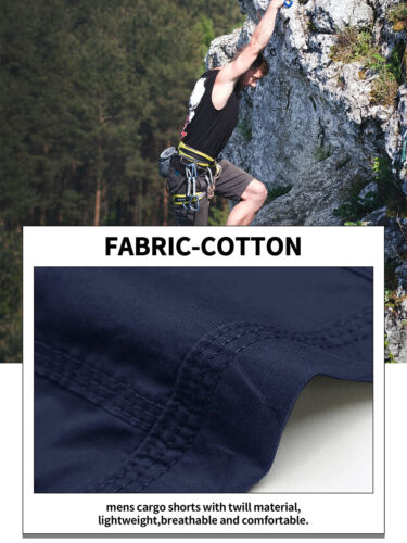 Men's Casual Cotton Cargo Shorts Outdoor Hiking 3/4 Length Below Knee Pants Man - Picture 62 of 90