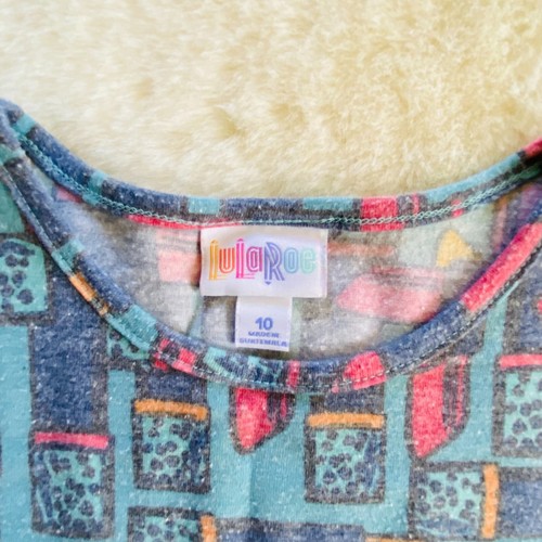 LuLaRoe Girl's Dress with Pockets Size 10 Lipstick Print Spring Summer Outfit - Picture 6 of 7