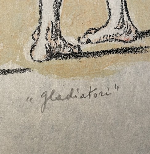 Giorgio De Chirico Gladiatori,1969 Hand Signed By The Artist on Japon iii/xxv - Picture 3 of 6