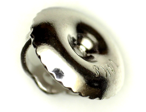 14K White Gold Round Pre-Notched Stud Earring Mount Setting Threaded 1 Piece - Picture 7 of 7