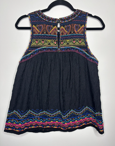 Anthropologie bestickt Perlen ärmelloses Top schwarz mehrfarbig Bluse Größe 6 - Bild 3 von 8