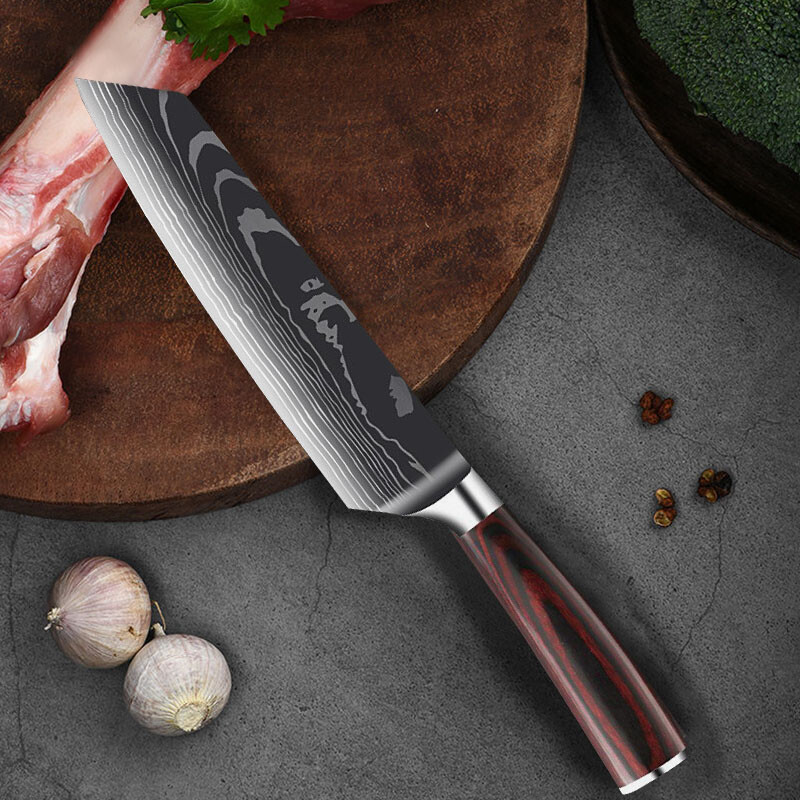 8" Damascus Stainless Steel Japanese Kirisuke Chef's Kitchen Knife Cleaver