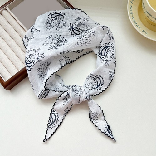 Retro Cotton Linen Cashew Flower Triangle Scarf Women Headscarf Turban Headscarf - Picture 7 of 24