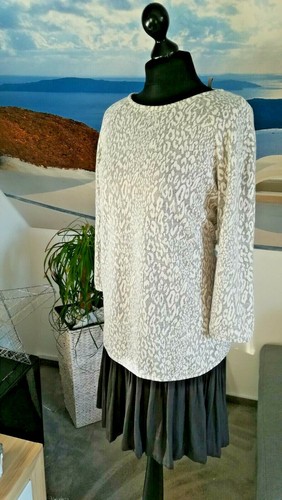 ESPRIT * Ausgefallenes figurstreckendes Doppelkleid * grau weiß * Gr. 38 * NEU - Bild 4 von 12